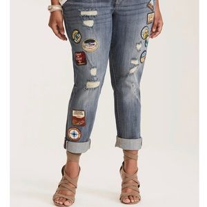 Torrid Vintage Inspired Travel Patchwork Jeans Size 24R